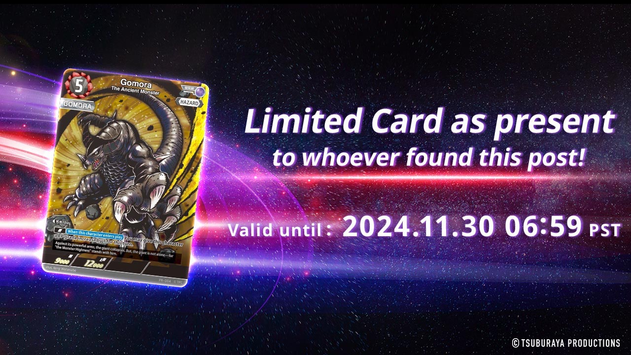 Limited Card as present to whoever found this post! Valid until: 2024.11.30 06:59 PDT